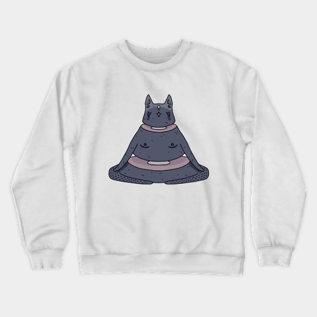 Meditating cat Crewneck Sweatshirt by latifundija